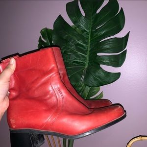 Red vintage boots